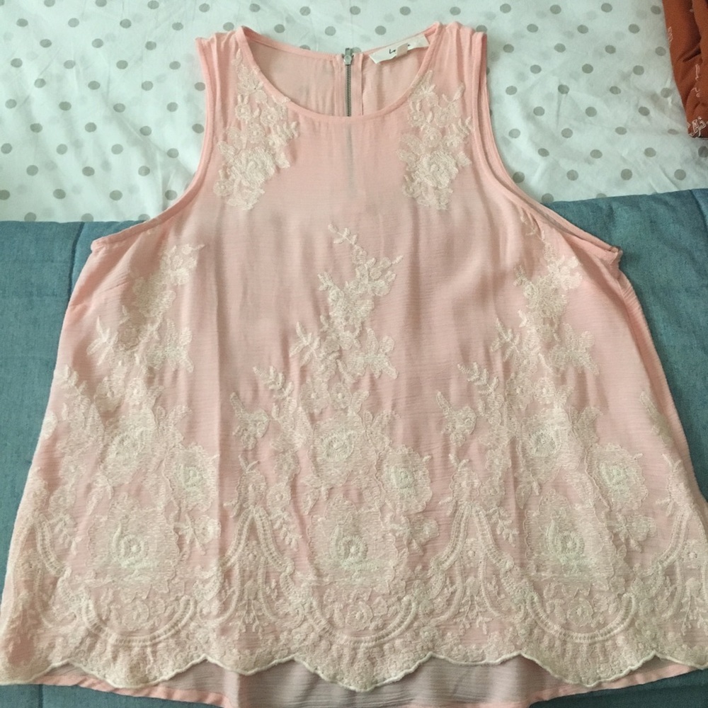 Blush Pink Embroidered Dress Top